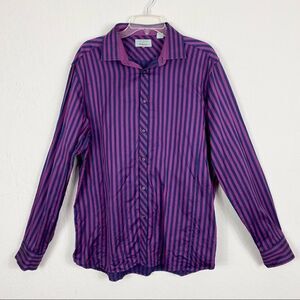 Ted Baker Endurance Purple Striped Button Up Dress Shirt